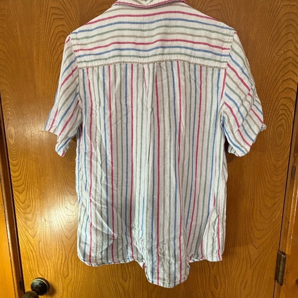 GAP Women’s Casual Striped Button Down Shirt - Red, Blue, White - Picture 2 of 5